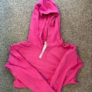Lululemon hot pink cropped scuba sweatshirt